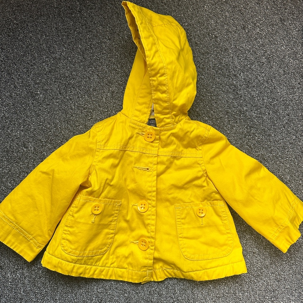 GAP Bright Yellow Kids Raincoat with Hood